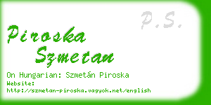 piroska szmetan business card